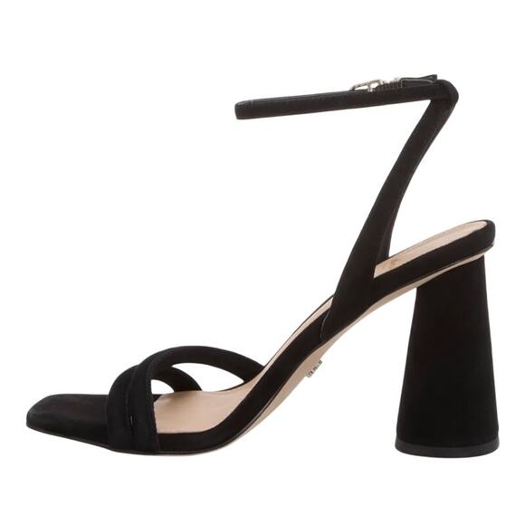 Sam Edelman Womens Kia Heeled Sandal US 7 EU 37 Black Suede NWOB - Picture 2 of 13